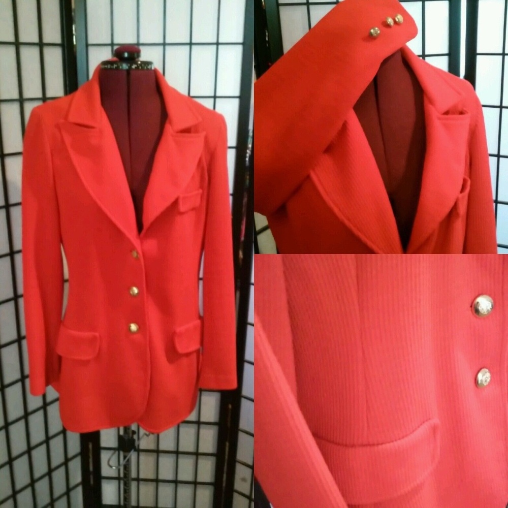Vintage 70's Bright Red Jacket in size large